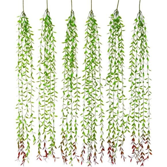 Hanging Leaves 6Pcs Vine Garland Eucalyptus Garland Artificial Vines Leaves - Picture 1 of 5